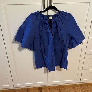 NWT- a new day flutter sleeve blue top